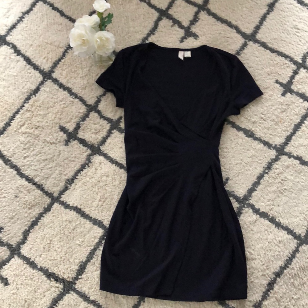 Navy short sleeve dress